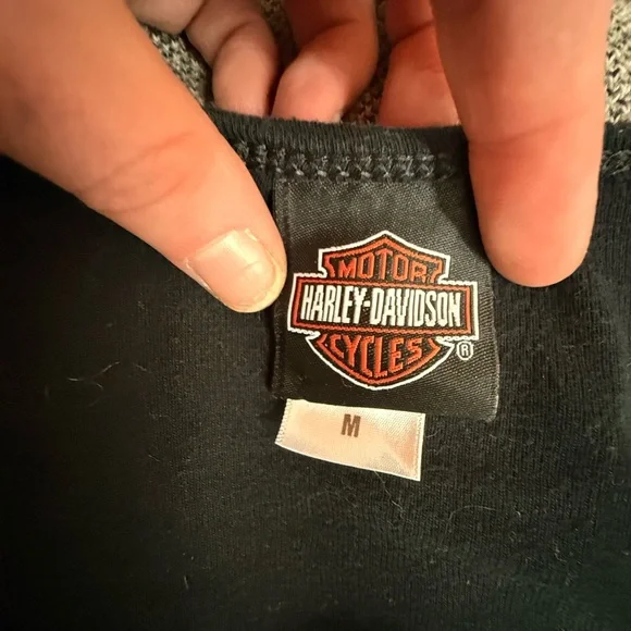 Harley-Davidson Black Shirt with Orange Logo - Picture 2 of 5
